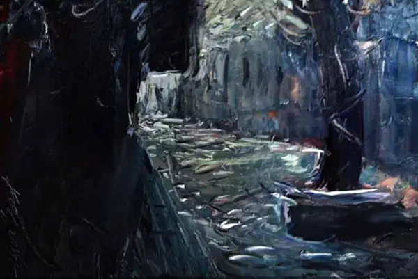 Impasto Canal at Night